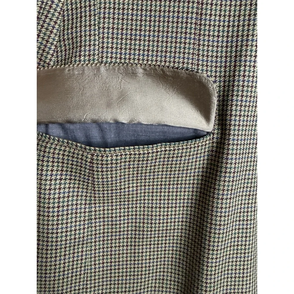 Robert Stock Men's Wool Houndstooth Sport Coat Blazer Brown Tan Tweed 39R